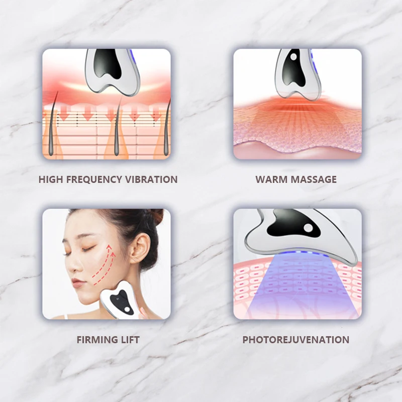 Microcurrent Face Lift Machine USB Charge Electric Guasha Massage Scraping Galvanic Beauty Skin Lifting Facial Body Massager