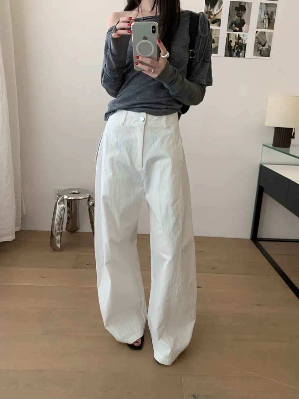 

Lilian High Waist Loose Fit Casual Pants Draped Comfortable Versatile Straight Leg Trousers for Women Commute Style Spring Co...