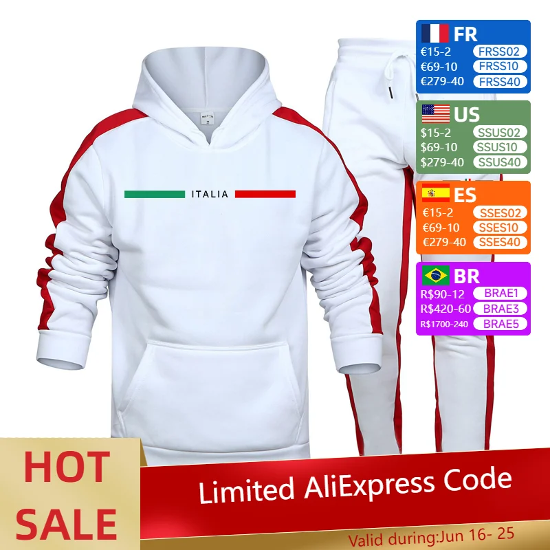 

Mens Tracksuit Printing Quality Casual Hooded Sweatshirt 2 Pcs Set Fitness Sports Suit High Street Stripe Jogging Clothing 2025