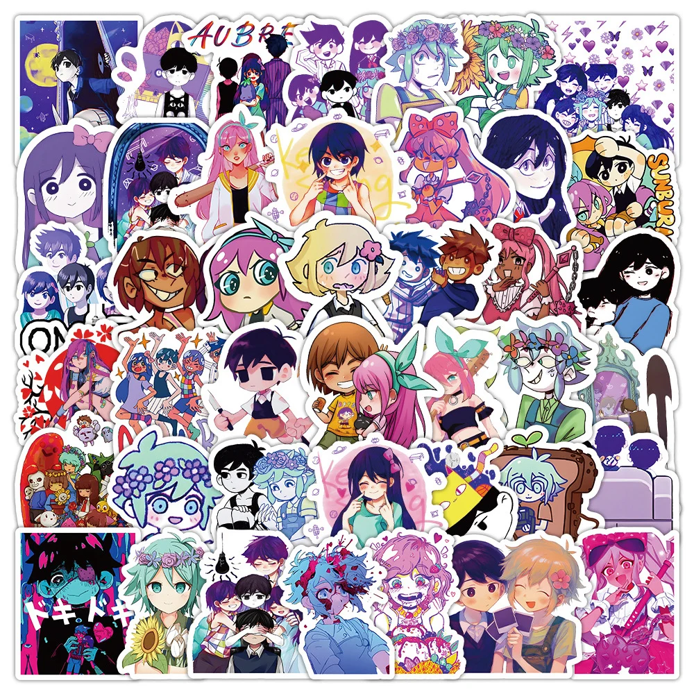 10/30/50pcs Cute Anime Game Omori Stickers Kawaii Cartoon Characters Decals Water Bottle Phone Laptop Guitar Sticker Decoration