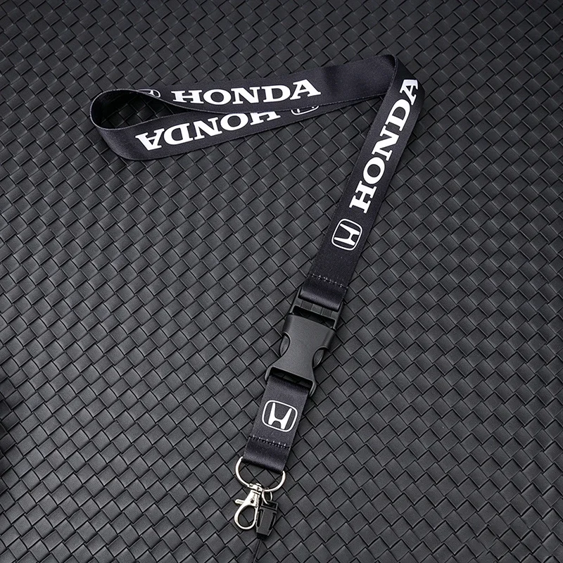Lanyard Nylon Printing Emblem Style Black White Red Blue Keychain For Honda Mugen Jazz Insight Freed Fit CRV Civic Accord City - view 6