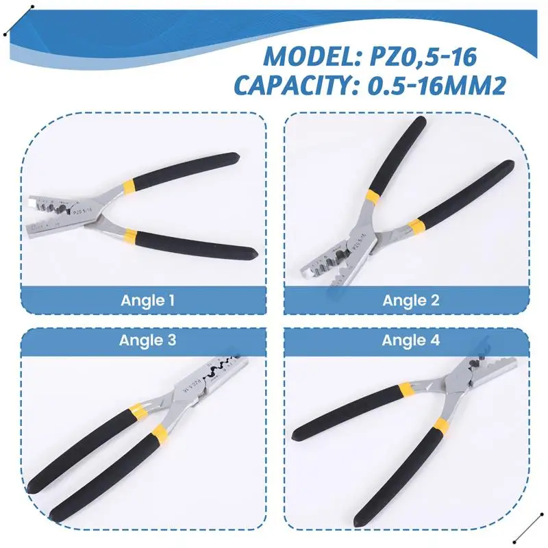 PZ 0.5-16 Germany Style Small Crimping Pliers For Cable End Sleeves Special Tube Terminals Clamp Hand Tools