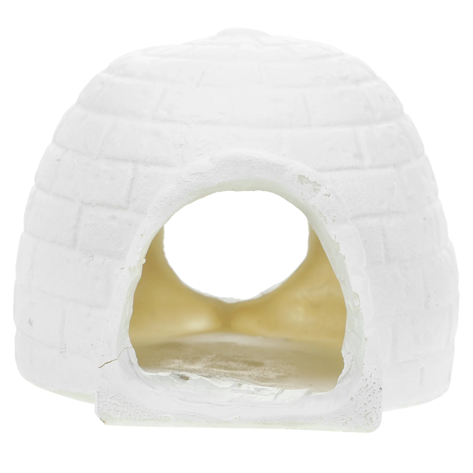 Figurine Igloo pour enfants, modèle simulé, ornement de maison de glace, image en résine blanche