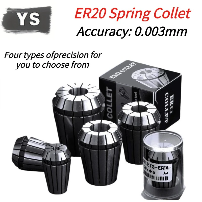 

1PC ER20 High Precision AAA UP 0.003mm 0.005mm 0.008mm ER Spring Collet Suitable Engraving Machine Spindle CNC Machining Center