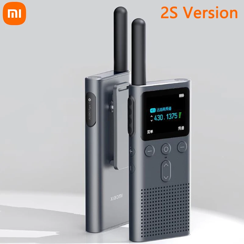 

XIAOMI Walkie Talkie 2S 1.77"Color Screen 4W Power 120-hour Standby Dual Mode 5km Call Distance IP54 Outdoors Security Intercom