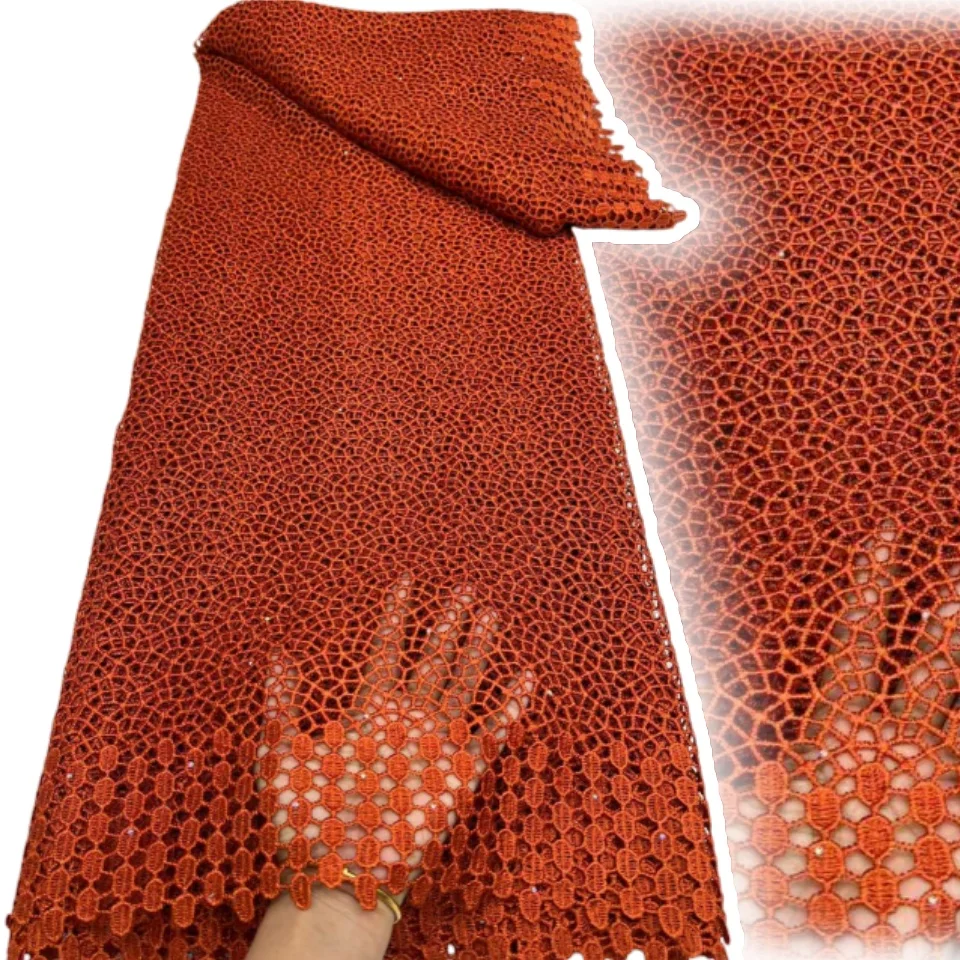 

Желтое африканское кружево гипюр с крупными вышивками, ткань 2025 года, роскошное нигерийское кружево-шнурок для женских вечерних платьев, шитье, 2210