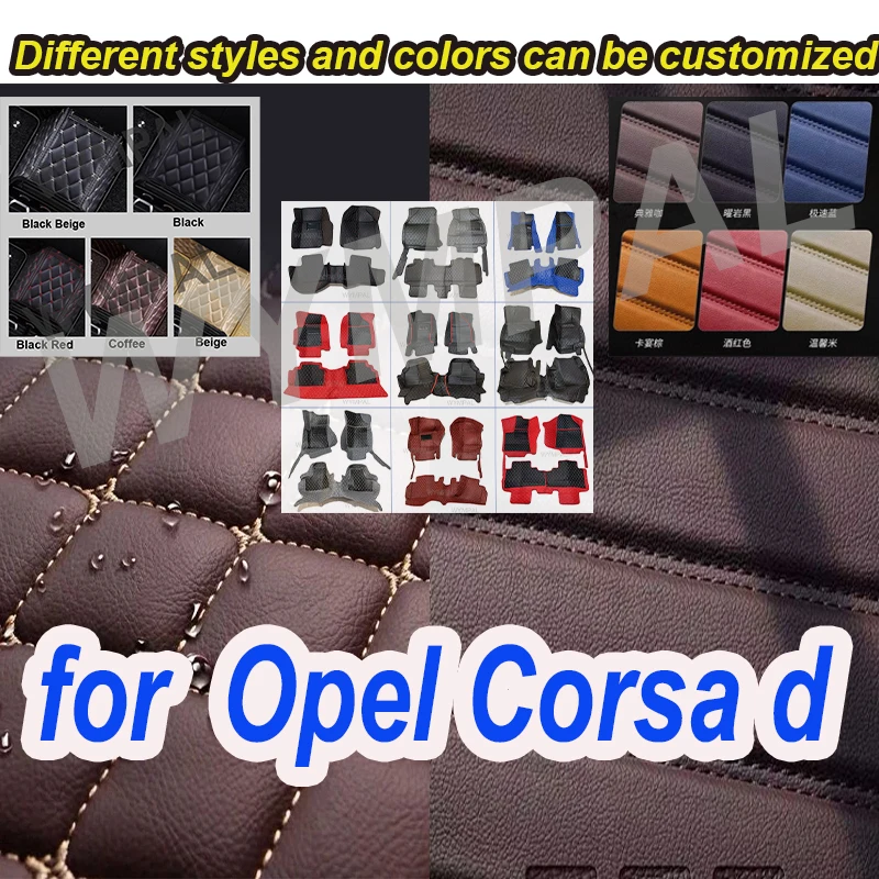 

LUXURY Custom Automotive Car Floor Mats For Opel Corsa d 2007 2008 2009 2010 2011 Auto Luxury Leather Men Women Car Mats