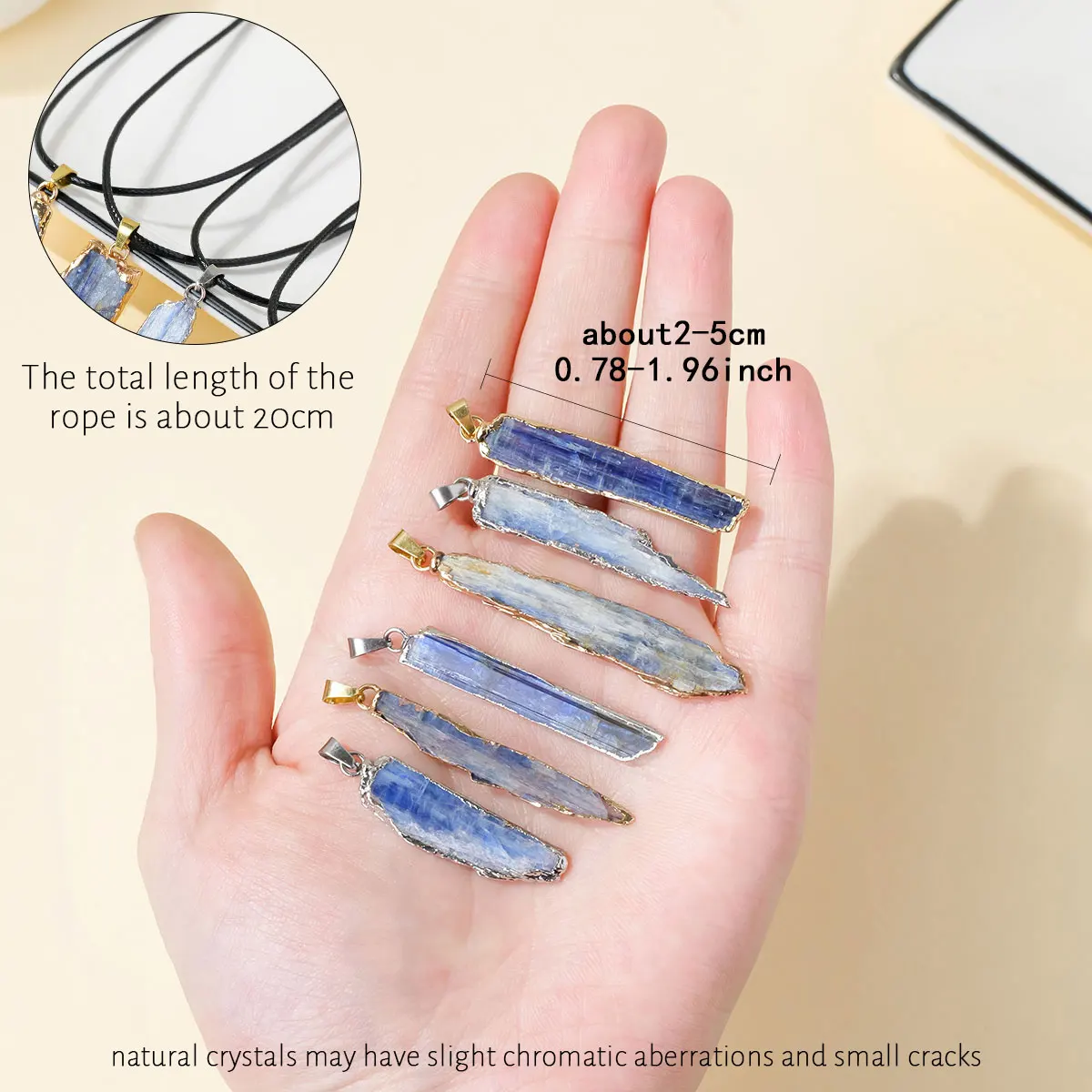 1PC Natural Crystal kyanite Pendant Necklace Quartz Jewelry For Man Gifts Mother's Day Gift