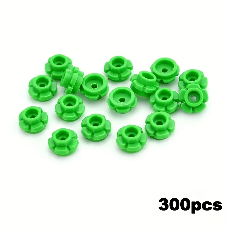 300PCS Runde 1x1 mit Blume MOC Bausteine Kompatibel 24866 Kit Platte 5 Blütenblätter Ziegel Partikel pädagogisches Spielzeug Kind Geschenk