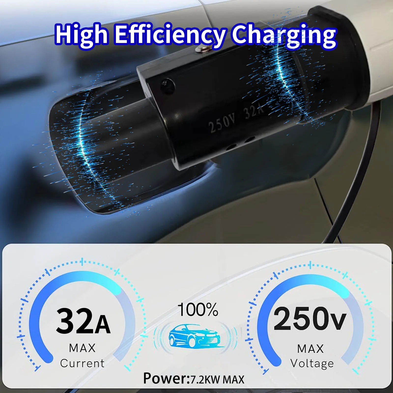 EV Adaptor Type-2 EU To Tesla Plug EV Adapter 32A 220V Electric Cars Vehicle Charger Charging Connector Type2 To TESLA