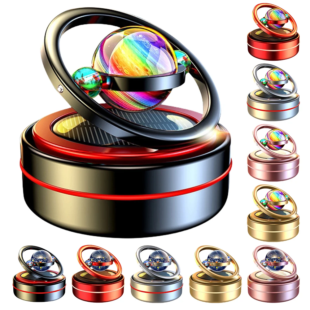 

Solar Rotating Car Air Freshener Aluminum Alloy Car Perfume Fragrance Auto Rotating Air Fresher Interior Decor Accessories
