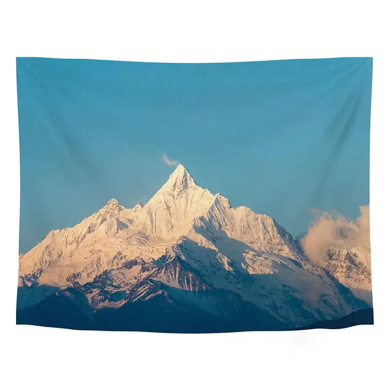 VIKAMA Rizhao Jinshan Snow Mountain Landscape Tapestry Ins Healing Snow Peak Background Cloth Wall Decoration Room Decoration