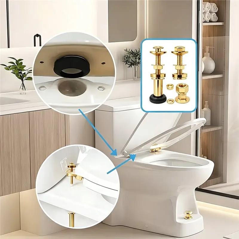 A98E-Universal Leak-Proof Toilet Tank Bolt Set High-Strength Nuts And Foam Rubber Washers-Repair Kit Included