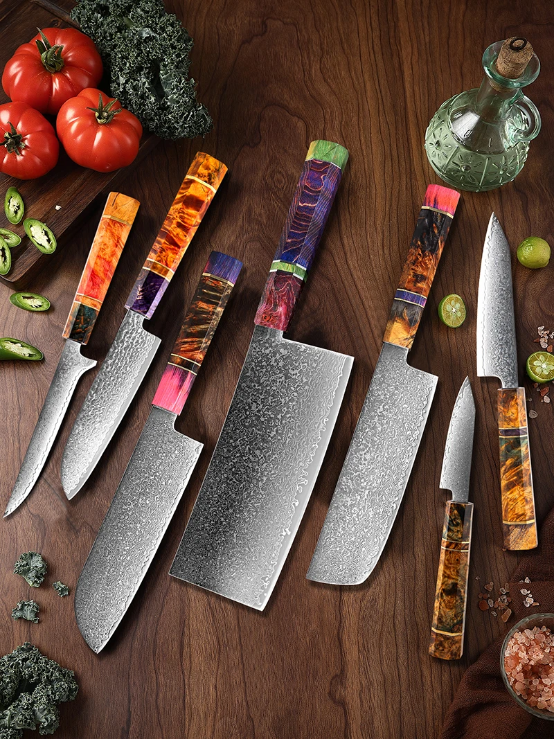 Kitchen Kiritsuke Chef Knife 67 Layers Japanese Damascus VG10 Super Steel Blade Octagonal Stable Wooden Handle Pro Chef Knife