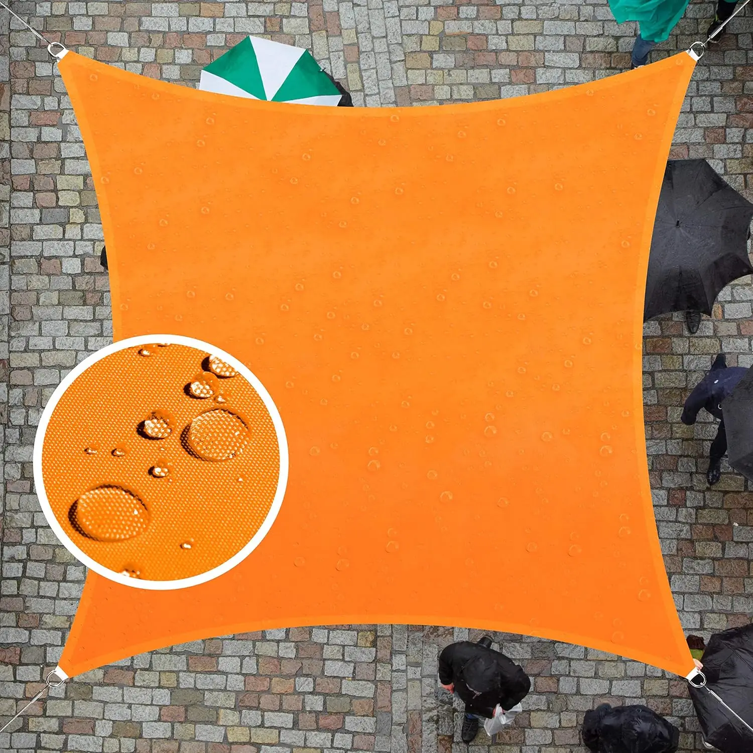 

Солнцезащитный тент TADS14 квадратной формы, 12' x 20', на заказ, оранжевый, водонепроницаемый, UPF50, 95% блокировка УФ-излучения, индивидуальный размер