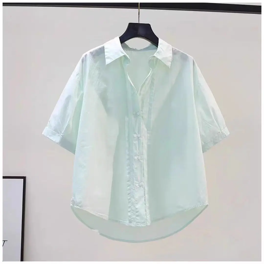 Top Chic Coreano de Algodón Puro para Mujer, Estilo Veraniego, Artístico, Elegante, Moderno y Juvenil