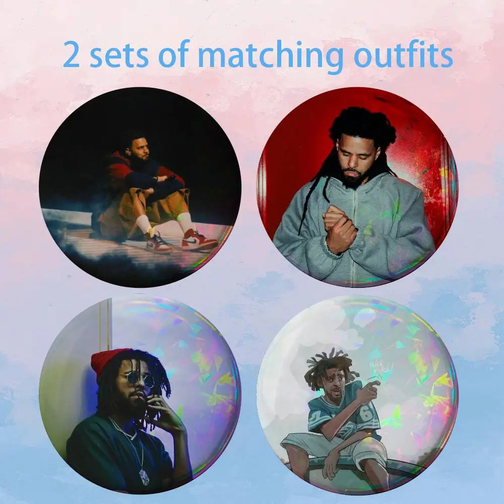 Rapper Jermaine Lamarr J.Cole 2 piece set Pins Creativity Printed Pictures Text Metal Lapel Badges Brooches Jewelry Gift