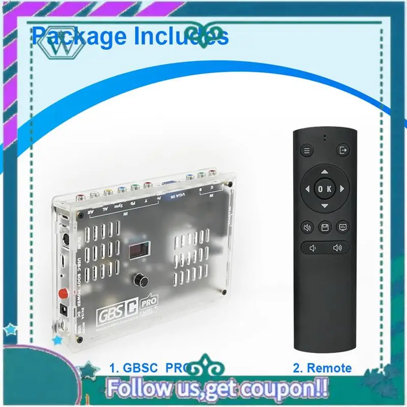 A75Q-GBS Control Pro Video Converter For Game Consoles Scart RGBS Ypbpr VGA Composite AV SV To Compatibility GBSC Remote