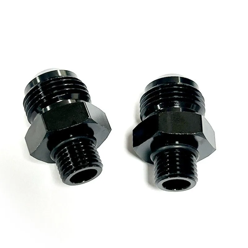 AN10 10 إلى M14x1.5 M16X1.5 متري ذكر تركيب مستقيم محول الألومنيوم الأسود