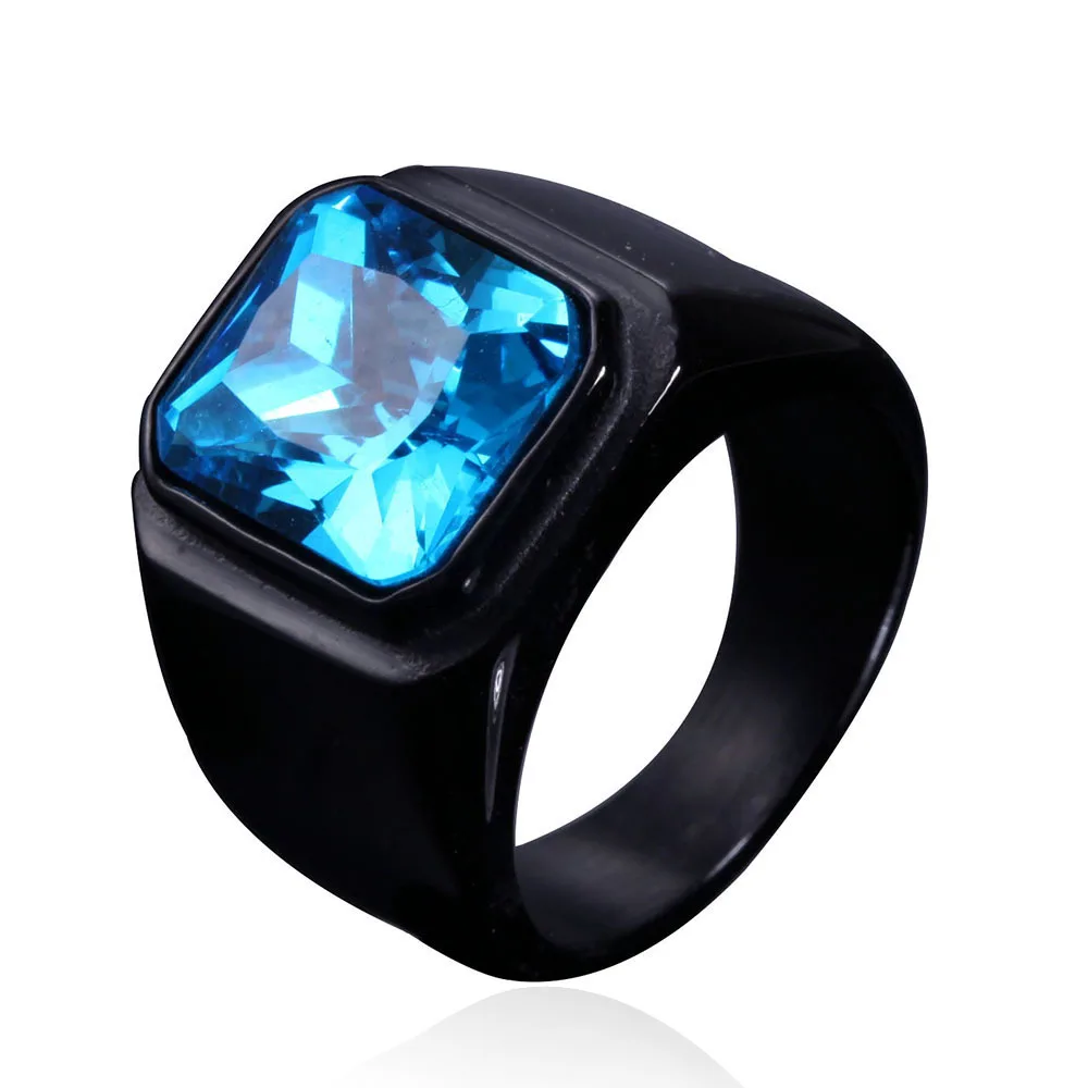 

2025 New Men's Stylish Titanium Steel Ring, Unique Square Minimalist Gemstone Trendy Fashion Jewelry, Durable & Comfortable Fit