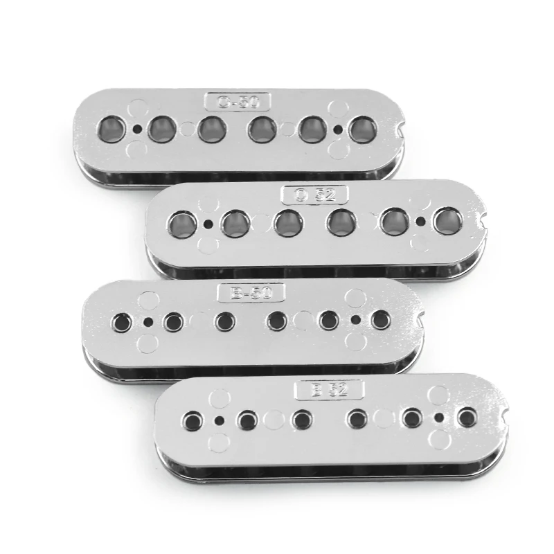 12Pcs Chrome Plated Humbucker Bobbin N:50/B:52MM Dual Coil Pickup Bobbin for Electric Guitar Pickup Slug/Screw Bobbin Chrome