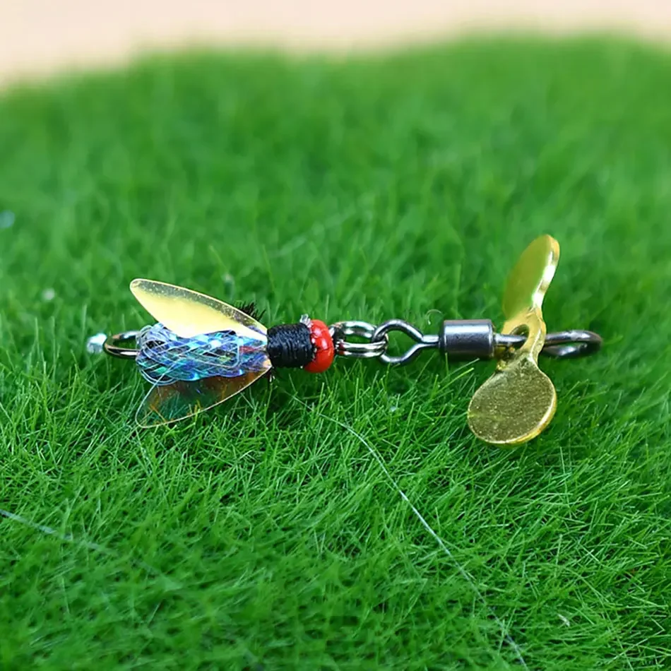 Topranc 15 Teile/schachtel Gefälschte Köder Bienenflügel Bionic Simulieren Insekten Köder Spinner Propeller Angeln Köder Tackle – Detail 5