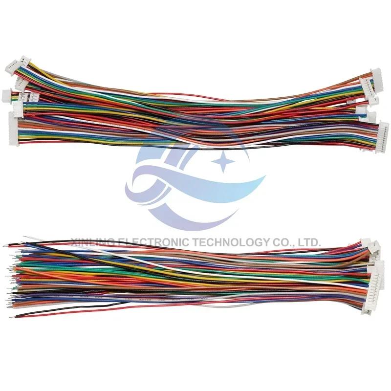 10pcs/lot 1.25mm terminal wire spacing 1.25mm 28awg single/double head color electronic wire connection wire 2P-12P