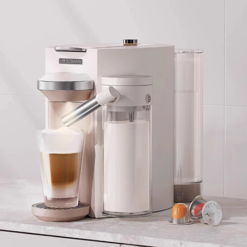 Máquina de café cápsula, dispensador de água quente, batedor de leite, 3-1 automático compatível com cápsulas Nespresso Maquina De Café