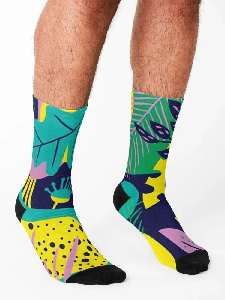 الأخضر النيون مجردة يترك الجوارب هدية عيد الميلاد تو الرياضة الرجعية كرة القدم الجوارب السيدات الرجال