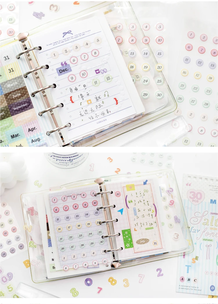 Journal GO 30 Stück Matte PET-Alphabet- & Zahlen-Aufkleber Pastellfarbene Buchstabenaufkleber für Scrapbooking, Karten, Journaling & DIY-Bastelarbeiten – Detail 10