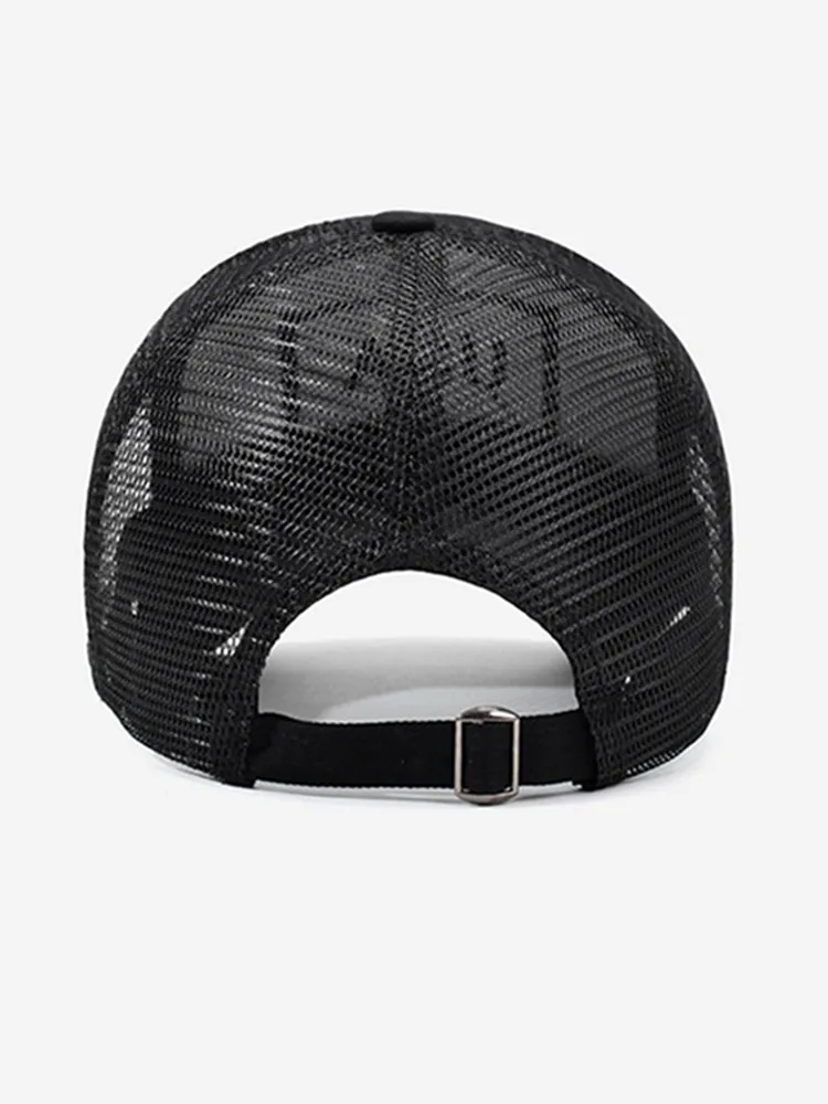 Outdoor-Trucker-Kappe für Herren mit gesticktem Flaggen-Tarnpflaster und Klettverschluss – Detail 6