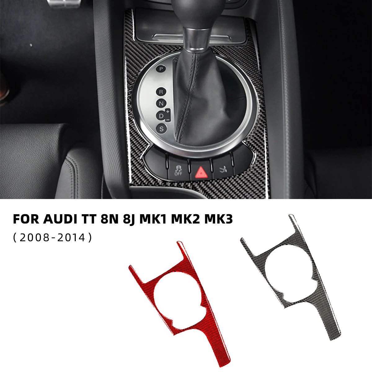 Car Interior Carbon Fiber Central Control Gear Panel Trim sticker For Audi TT 8n 8J MK1 Mk2 Mk3 2008-2014 Accesorios Para Auto