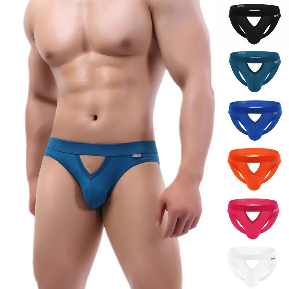 BRAVE PERSON Men\'s Sexy Briefs Jockstrap Underwear Thongs Hollow Out Underpants Men Briefs Panties