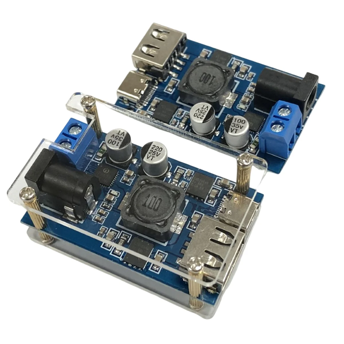 DC-DC voiture abaisseur vers QC3.0 Smartphone chargeur rapide PD3.0 multi-protocole 15V 20V Qualcomm avec boîtier en cristal Module-[SSR]