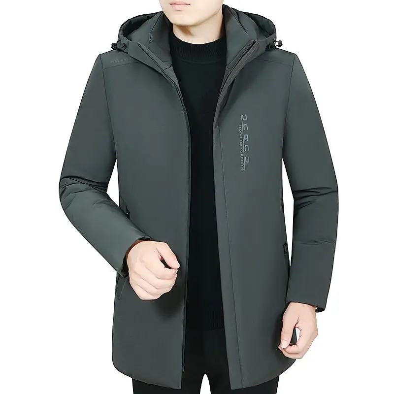 ​Men's Thermal Down Coat 2025 Style Long Winter Jacket with Extra Warmth for Middle Aged Discount Sale​