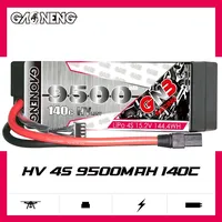 GAONENG GNB 9500mAh HV 4S 140C 280C 15.2V Hard Case LiPo Battery Cabled with XT90 1/10 1/8 Scale RC Hobby Models