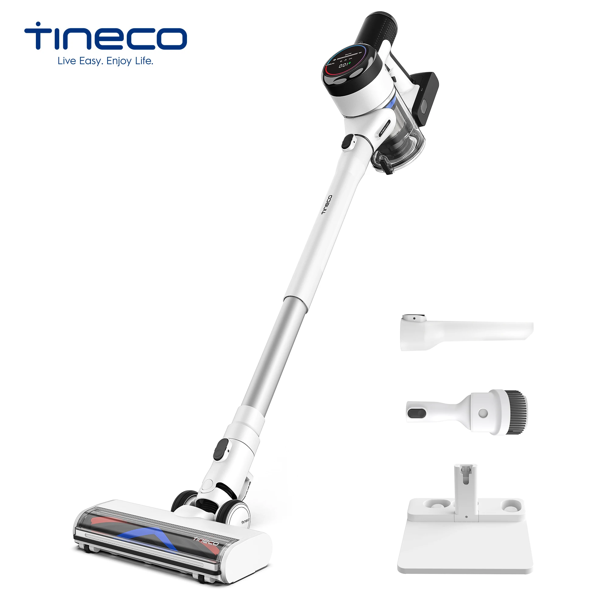 Tineco Pure ONE S15 Ess Smart draadloze stofzuiger Stick-vacuümborstel Diep schoon Harde vloer Tapijten Dierenhaar Schoon LED-licht