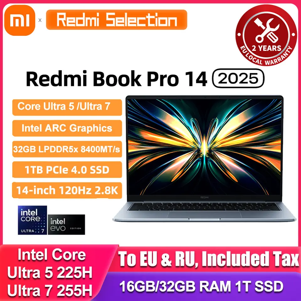 Xiaomi REDMI Book Pro 14 Laptop Ultra 7 255H/Ultra 5 225H Intel
