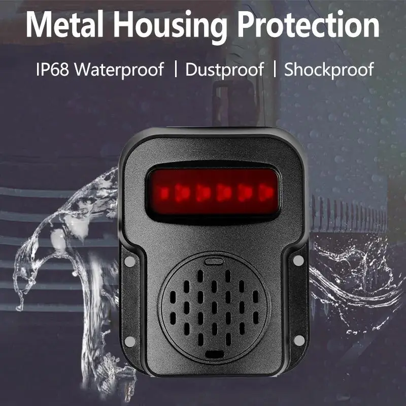 Sensore di parcheggio di sicurezza flash LED rosso Veicolo Carrello elevatore Camion Lampada di avviso di avvertimento per auto con sirena di allarme sonoro Luce stroboscopica