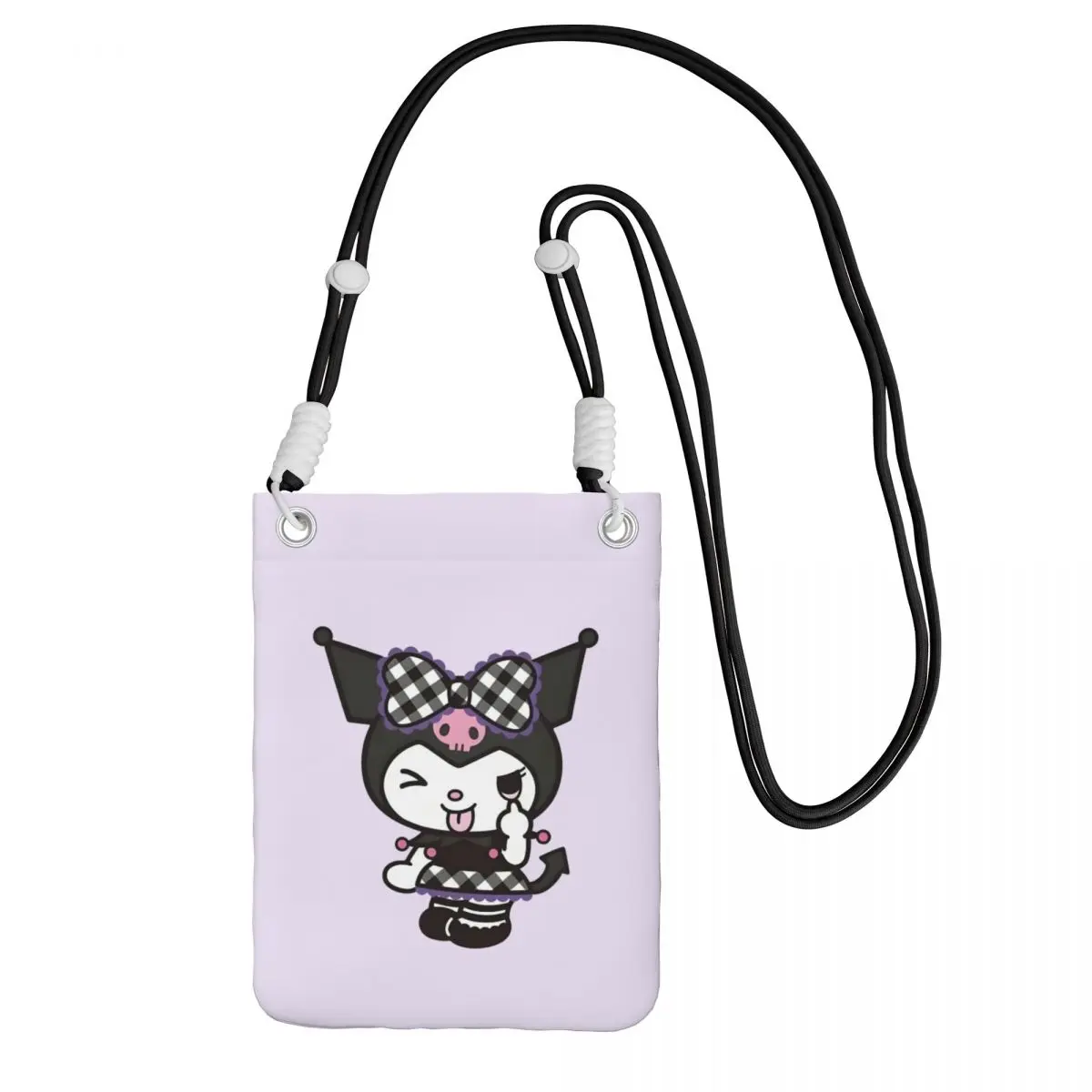 

Custom Kuromi Carry A Mobile Phone Bag Diagonally Men Women Little Devil Mobile Phone Bag for Travel Cycling Phone Money Pouch