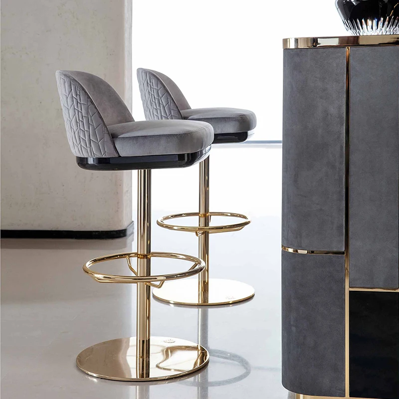 Italian minimalist and luxurious high stools, bar chairs, fabric art, bar stools, bar backchairs, household products