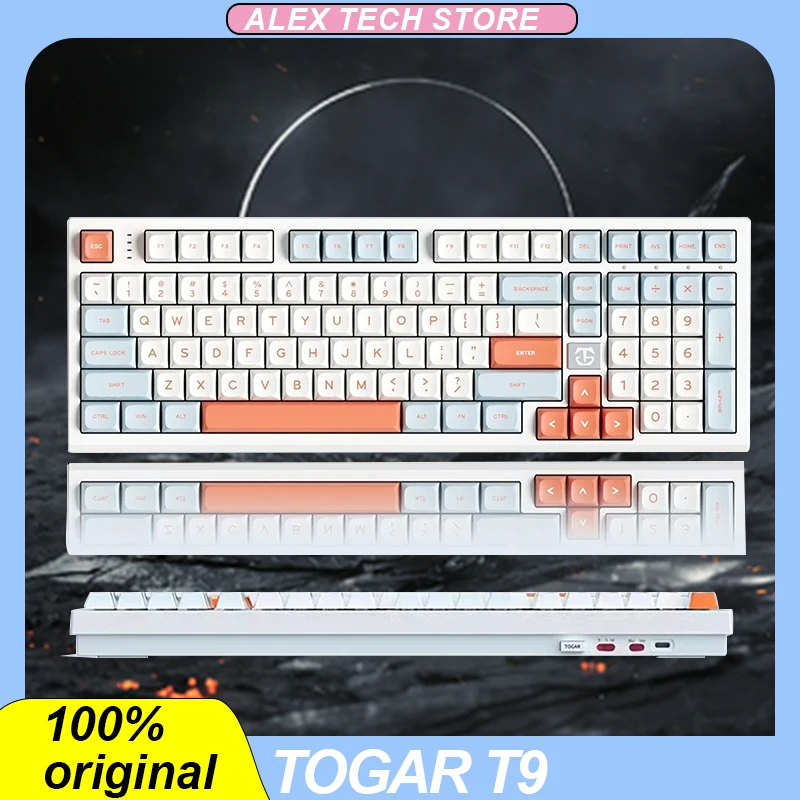 

Togar T9 Mechanical Keyboard Tri-Mode Wireless Bluetooth 101 Keys Hot Swap Pbt Long Endurance Customized Macro Gaming Keyboard