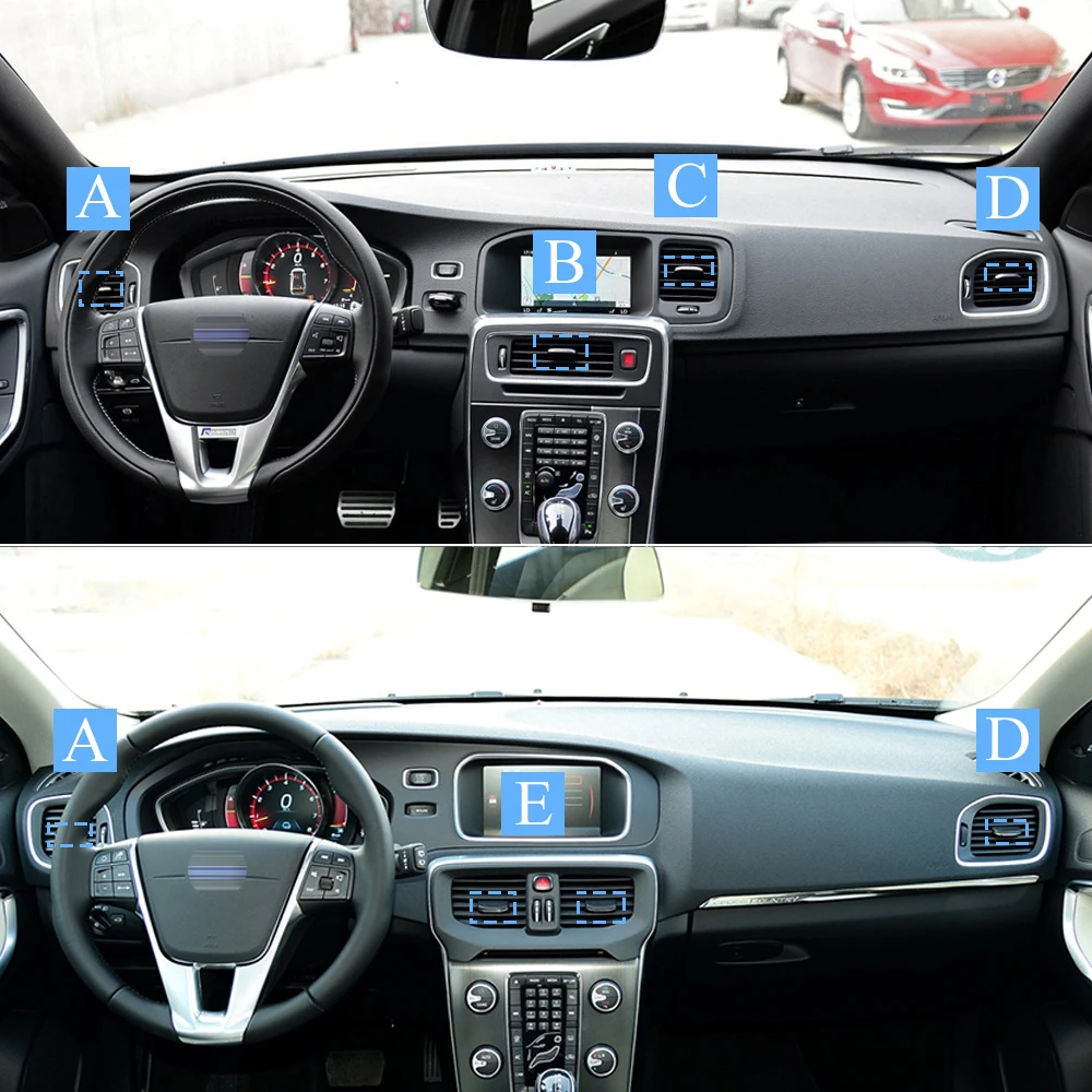 Car Dashboard Air Conditioner AC Vent Grille Outlet Tab Clip Slider Repair Kit For Volvo V60 S60 V40 2011-2019