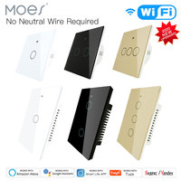 WiFi Smart US Light Switch No Neutral Wire Required Smart Life Tuya APP control Alexa Google Home Compatible 1/2/3/4 Gang