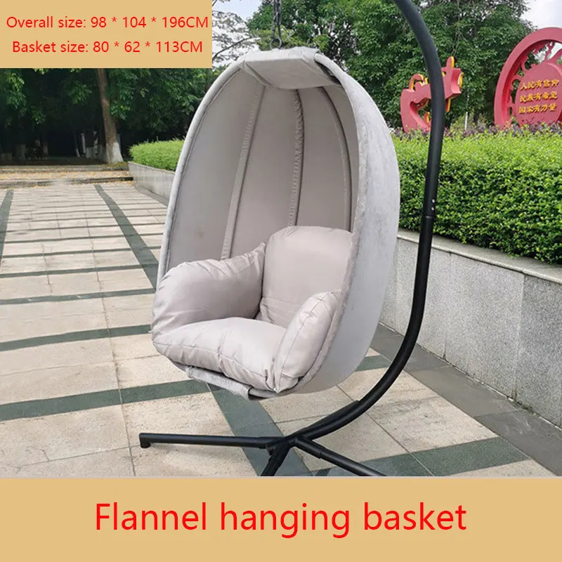 Foldable Velvet Hanging Basket Chair Outdoor Courtyard Balcony Leisure Hanging Chair Bird's Nest Hanging Basket
