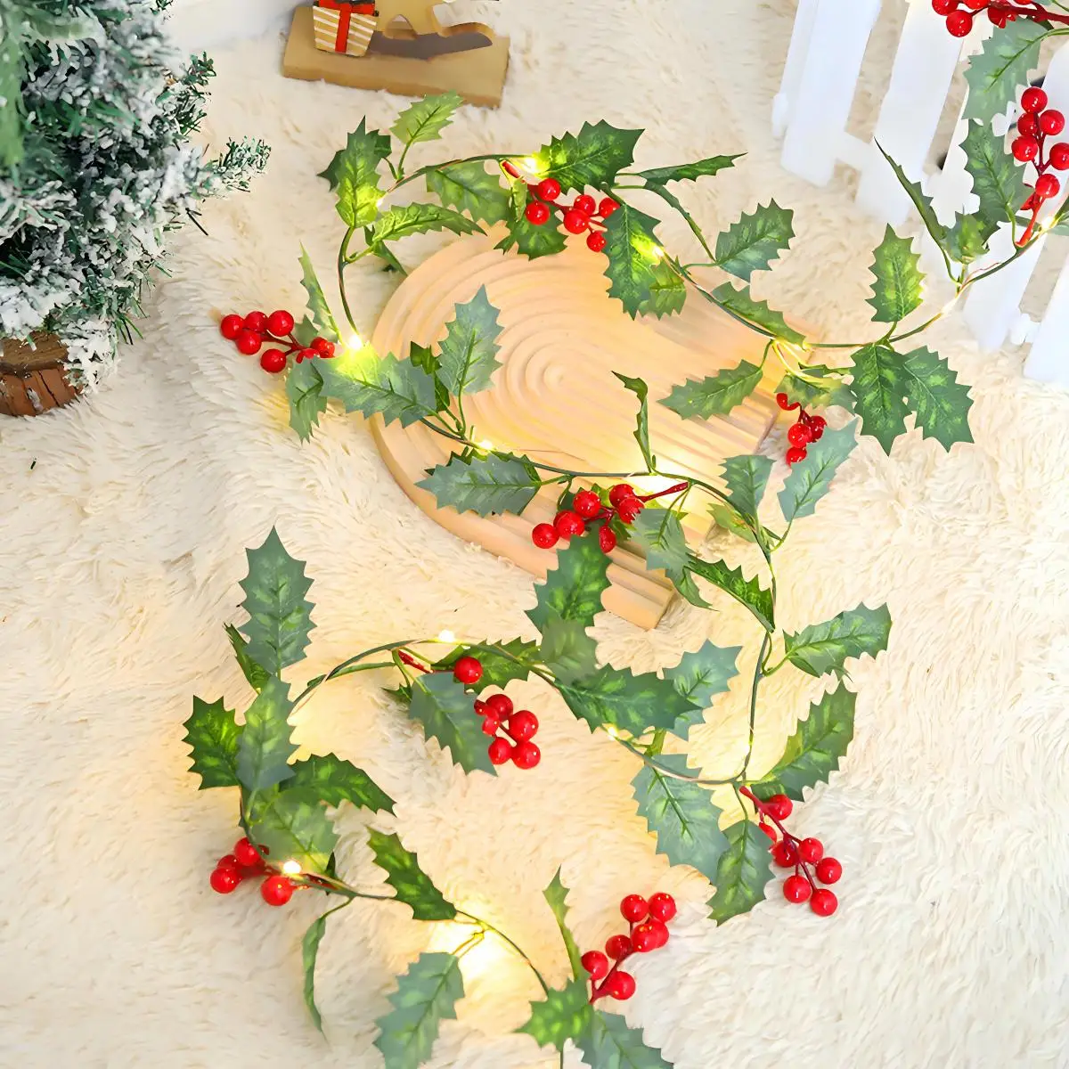 Simulated Rattan Led String Lights, DIY Garland String Lights Christmas Decoration Rattan Berries (Battery Powered) Party Atmosphere Decoration