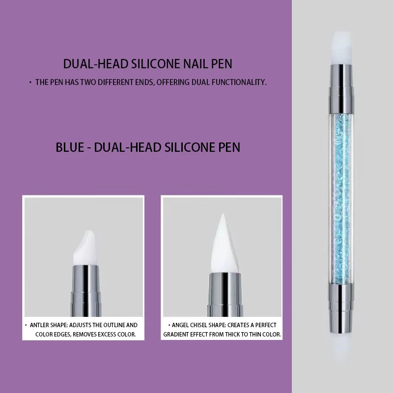 5 TEILE/SATZ 2-köpfiger Silikon-Nagelbürstenkopf, Blumen-Silikon-Bürstenkopf, Mehrzweckbürste, Silikon-Bürstenkopf, Gummibürste