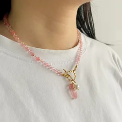 Bohemian Natural Stone Bead Choker Necklace Handmade Irregular Ladies Gemstones Beaded Jewelry Collar Party Friend Gift Femme