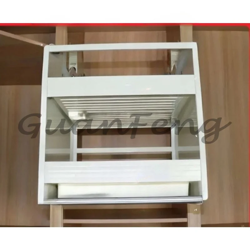 Double-layer hanging cabinet hanging basket enlarged storage hanging basket built-in kitchen cabinet pull-down high cabinet