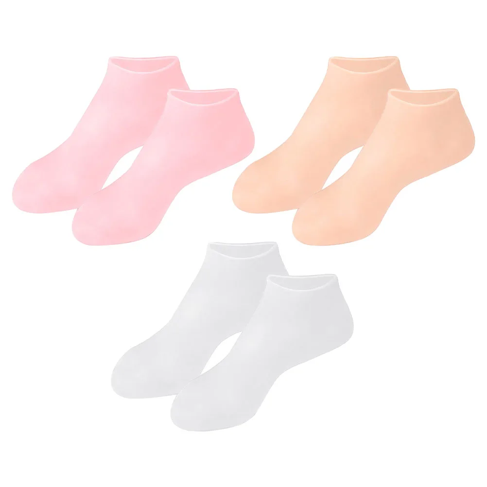 

3 Pairs Moisturizing Socks Gel Stretchy Care Anti crack SEBS Comfort Soft Fit Breathable Skin Friendly Everyday Home Wear